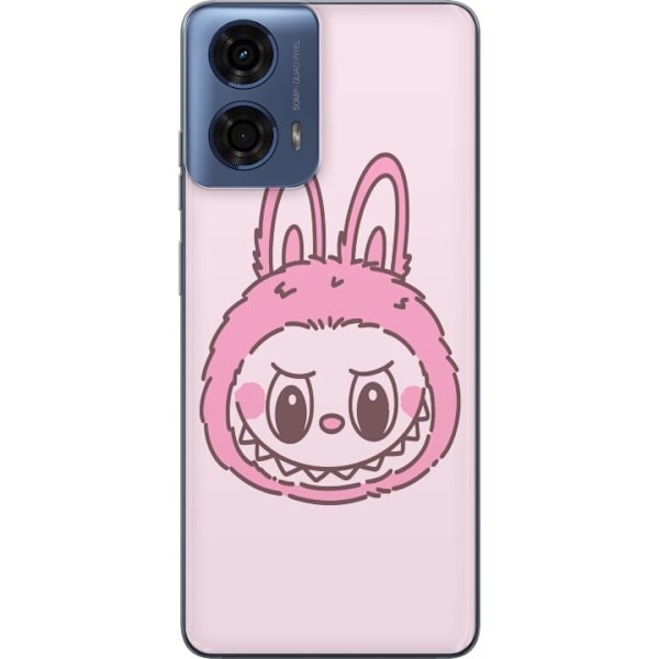 Motorola Moto G04 Gennemsigtig cover Labubu Dyrekreds Bunny Ud
