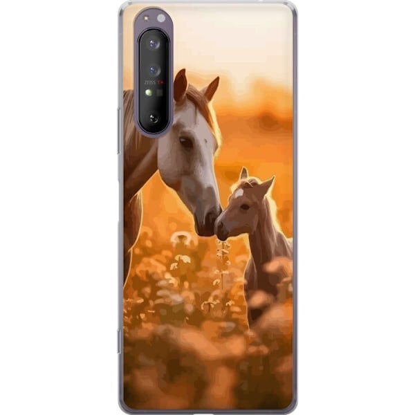 Sony Xperia 1 II Läpinäkyvä kuori Hevoset