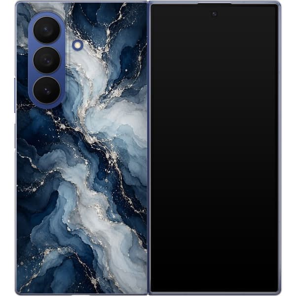 Kompatibelt Mobilskal till Samsung Galaxy Z Fold7 Blåmarmor blå