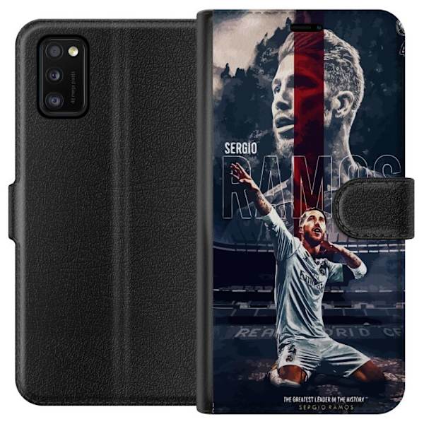 Samsung Galaxy A41 Tegnebogsetui Ramos Fodboldlegende Motiv Spiller Real Madrid Spanien Tilbage Ikonisk Navn Fodboldstjerne Sport