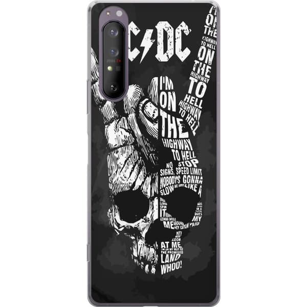 Kompatibelt Mobilskal till Sony Xperia 1 II AC DC Rock Band Musik Gitarr