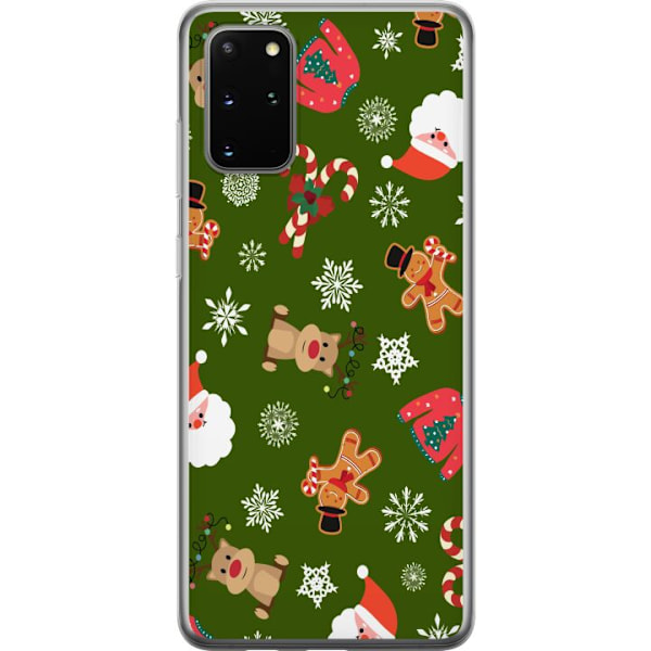 Samsung Galaxy S20+ Gennemsigtig cover Grønt Julemønster