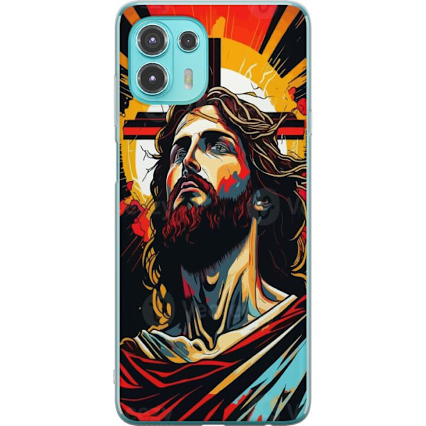 Motorola Edge 20 Lite Läpinäkyvä kuori Jeesus ja Kortti - u