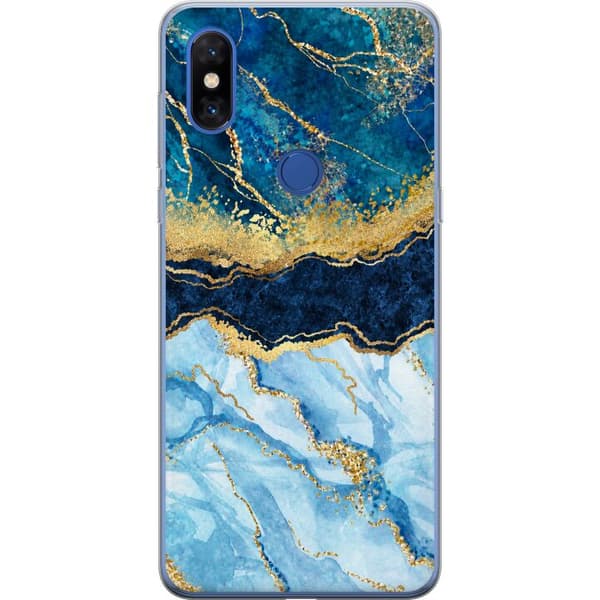 Kompatibelt Mobildeksel til Xiaomi Mi Mix 3 Blå marmorgrafikk blå