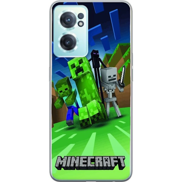 OnePlus Nord CE 2 5G Läpinäkyvä kuori Minecraft Creeper mobilskal i klassisk grön pixelstil
