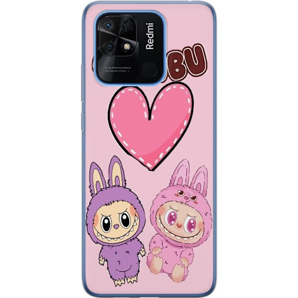 Xiaomi Redmi 10C Genomskinligt Skal Labubu Pink Monster