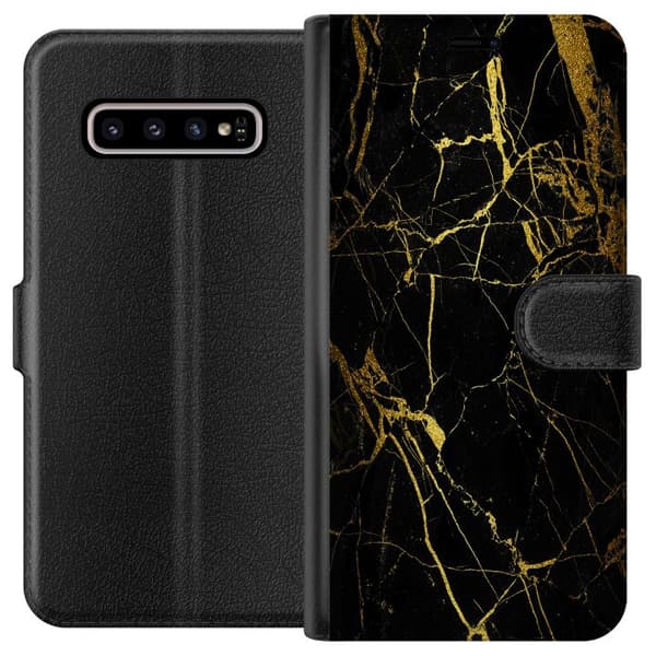 Kompatibelt Lommeboketui til Samsung Galaxy S10+ Marmor