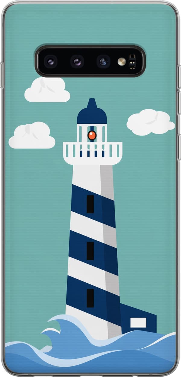 Kompatibelt Mobildeksel til Samsung Galaxy S10 Turkis firefarget grafikk turkis