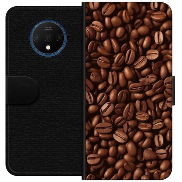 Kompatibel Tegnebogsetui til OnePlus 7T Kaffebönor närbild brun
