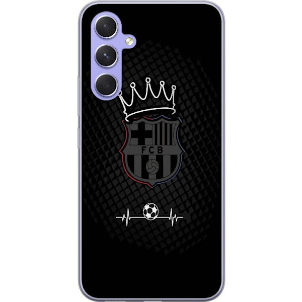 Samsung Galaxy A54 Läpinäkyvä kuori FC Barcelona Emblem Jalkapalloaihe Sininen Punainen Seuramerkki Katalonia La Liga Fanit Suosittu Ikoninen