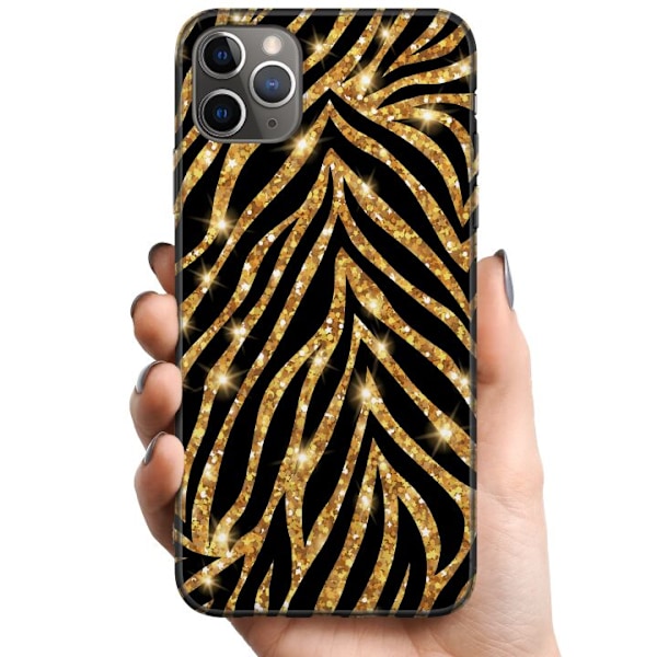 Apple iPhone 11 Pro Max TPU Mobildeksel Gull & Glitter
