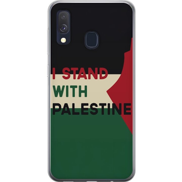 Samsung Galaxy A40 Genomskinligt Skal Stand with Palestine – solidaritetsdesign med starkt budskap