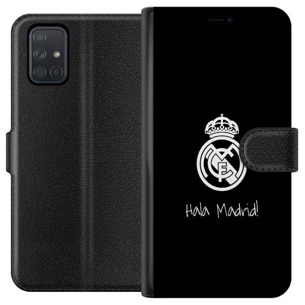 Samsung Galaxy A71 Plånboksfodral Real Madrid Emblem Fotboll Stolthet Vit Guld Klubbmärke Champions La Liga Fans Ikoniskt Sport