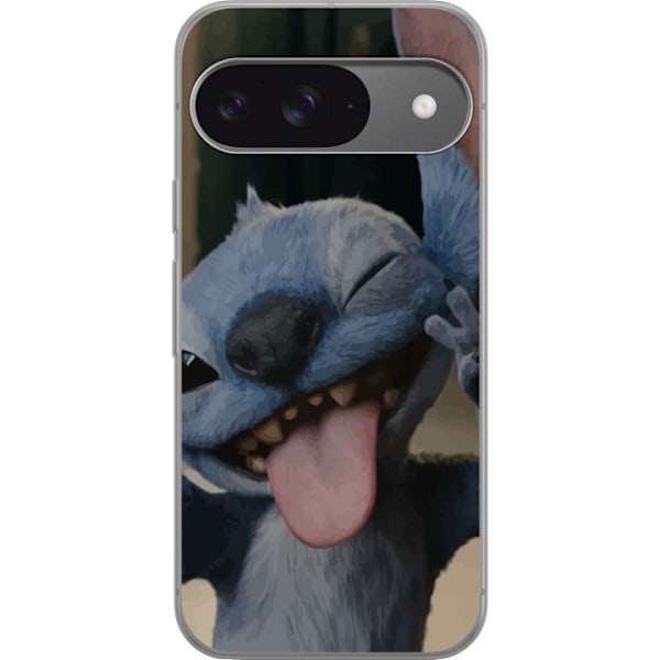 Google Pixel 9 Genomskinligt Skal Stitch Söt Alien – Blå Favorit från Yttre Rymden