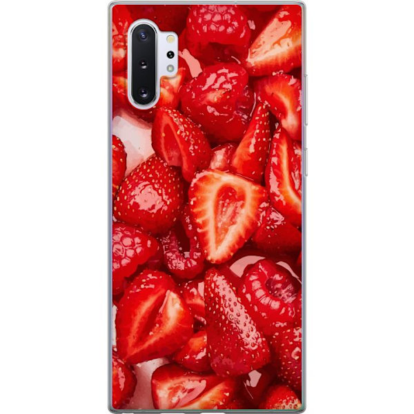 Samsung Galaxy Note10+ Genomskinligt Skal Jordgubbsmönster
