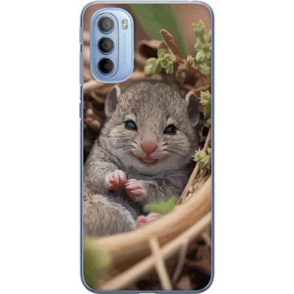 Motorola Moto G31 Läpinäkyvä kuori Rotta Hymyilevä Eläinaihe Kaupunkikuva Urban Graafinen Suunnittelu Suosittu Hauska Motiivi Taide Tyyli