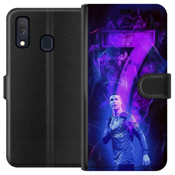 Samsung Galaxy A40 Tegnebogsetui Ronaldo 7 - Fodboldlegende i Handling for Fans