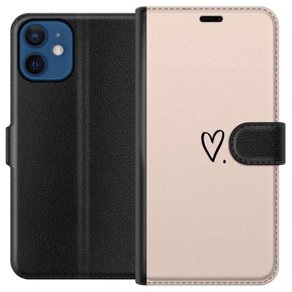 Kompatibelt Plånboksfodral till Apple iPhone 12 mini Hjärta