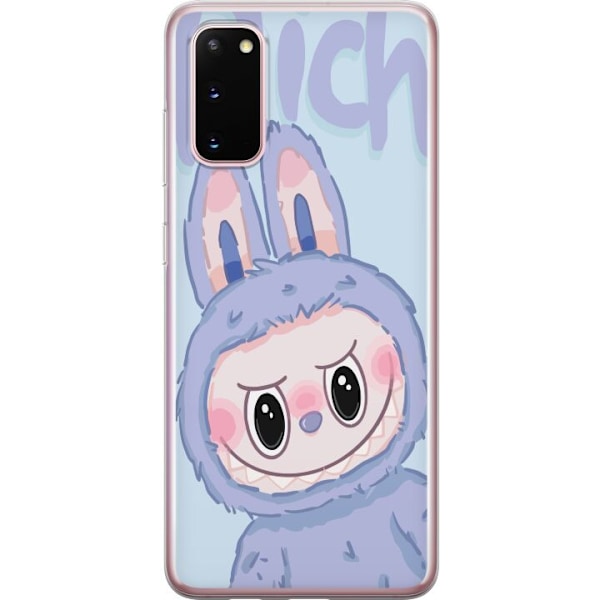 Samsung Galaxy S20 Genomskinligt Skal Blue Bunny Labubu