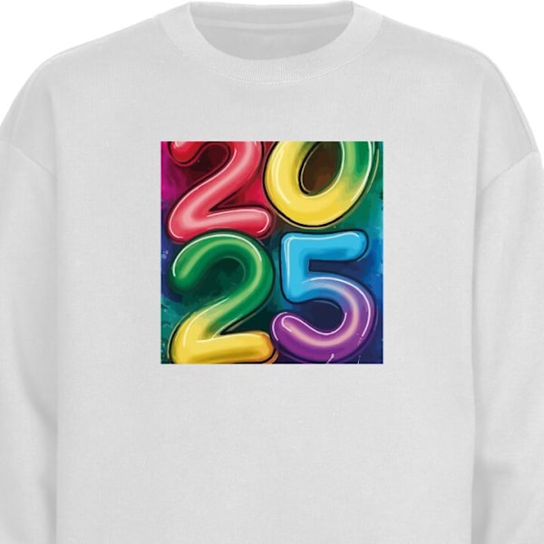 Sweatshirt for Voksen | Klassisk Collegegenser Nytt År 2025 hvit XL