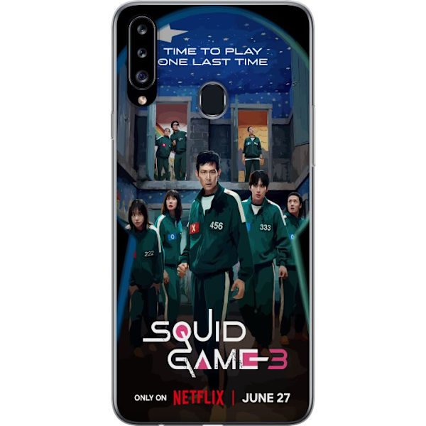 Samsung Galaxy A20s Läpinäkyvä kuori Squid Game Kausi 3 TV-sarjan hahmot Suositut TV-sarja Motiivit Ikoni Jännitys Draama Aasialainen suunnittelu