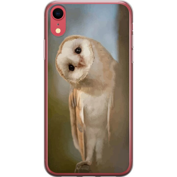 Apple iPhone XR Läpinäkyvä kuori Uggla Utelias Katse Lintumotiivi Metsä Luonto Grafinen Suunnittelu Suosittu Motiivi Eläin Teema Koriste