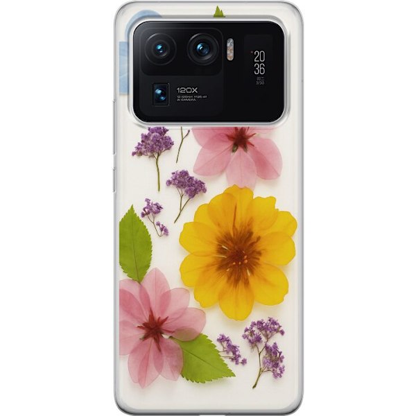 Xiaomi Mi 11 Ultra Läpinäkyvä kuori Painetut kukat