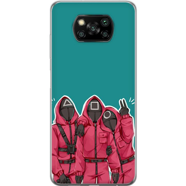 Xiaomi Poco X3 NFC Läpinäkyvä kuori Squid Game Hahmot Graafinen Suunnittelu Sarjakuvasarjan Hahmot Suosittu TV-Teema Aasialainen Tyyli Jännittäv