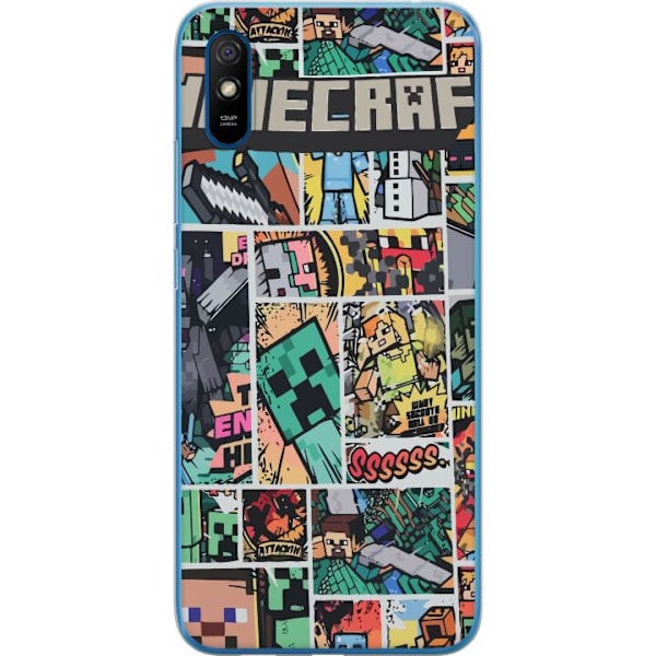 Xiaomi Redmi 9AT Läpinäkyvä kuori Minecraft Taide