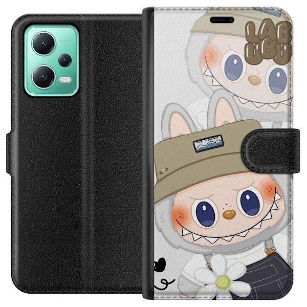 Xiaomi Redmi Note 12 Lompakkokotelo Labubu Minimal Mood - Yksinkertainen ja tyylikäs hirviösuunnittelu