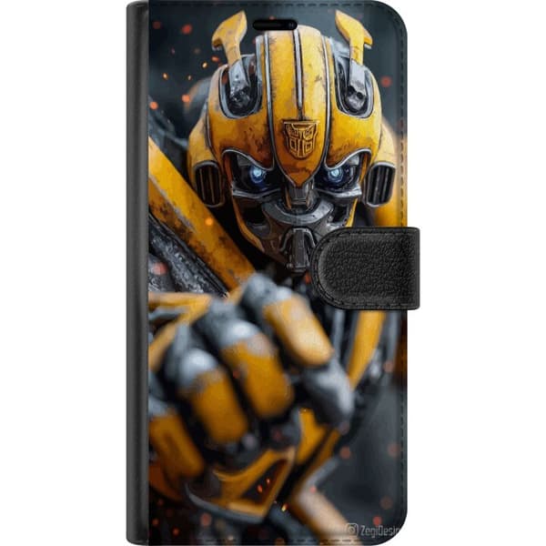 Kompatibelt Plånboksfodral till Apple iPhone 13 mini Bumblebee robot Transformers gul mecha action sci fi warrior detailed cyberpunk hero machine arm