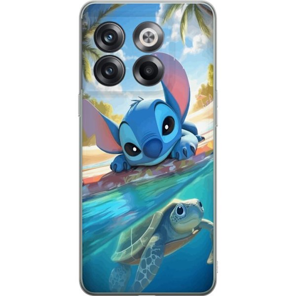 OnePlus 10T Gjennomsiktig deksel Stitch med skilpadde - søt b