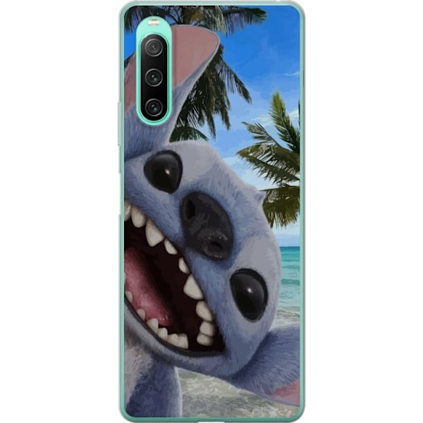 Sony Xperia 10 IV Läpinäkyvä kuori Stitch-matkapuhelinkotelo, jossa on suloiset ystävyysmaalaukset.