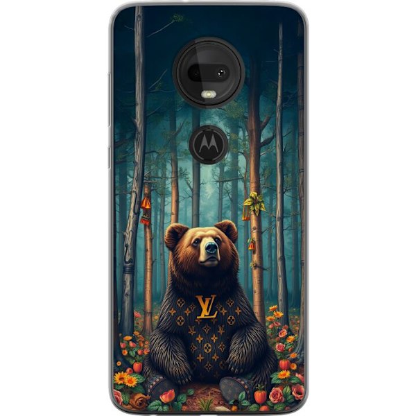 Motorola Moto G7 Läpinäkyvä kuori LV karhu metsässä