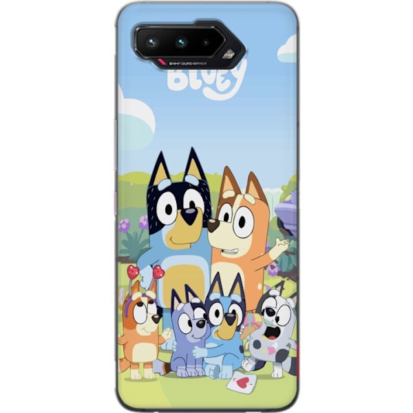 Asus ROG Phone 5 Genomskinligt Skal Bluey mobilskal med hela familjen i färgglad design