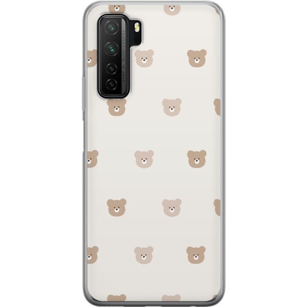 Huawei P40 lite 5G Gennemsigtig cover Teddybaggrund - søde teddybjørne mod en blød baggrund