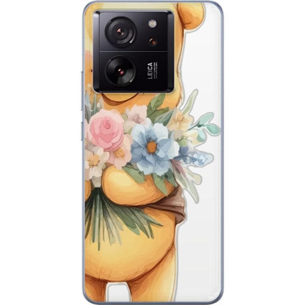 Xiaomi 13T Genomskinligt Skal Nalle Puh med blommor – klassi