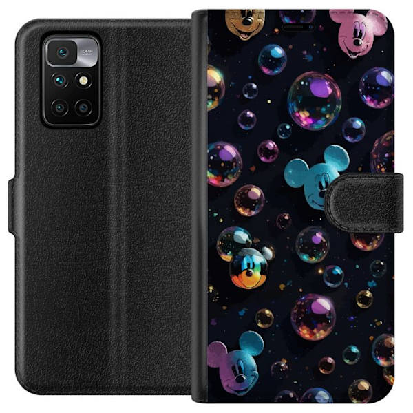 Xiaomi Redmi 10 Plånboksfodral Musse Pigg Disney Bubblor Design Roligt Motiv Populär Disneyfigur Tecknad Serie Barnklassiker