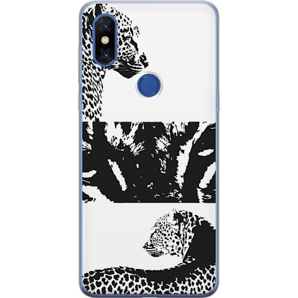 Xiaomi Mi Mix 3 Läpinäkyvä kuori Leopard Faces
