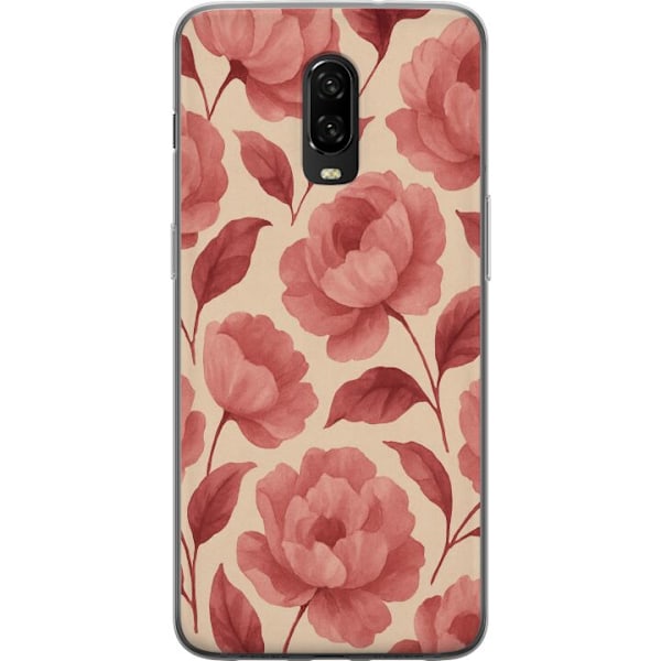OnePlus 6T Läpinäkyvä kuori Ruusun Kukinta