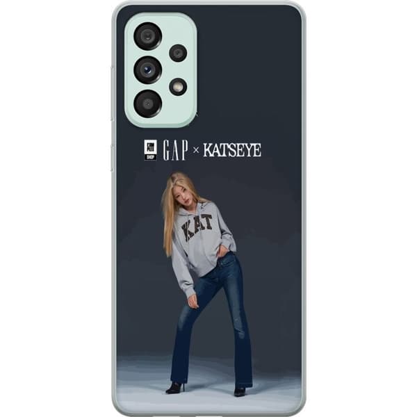 Kompatibelt Mobilskal till Samsung Galaxy A73 5G KATSEYE blond modebild grå