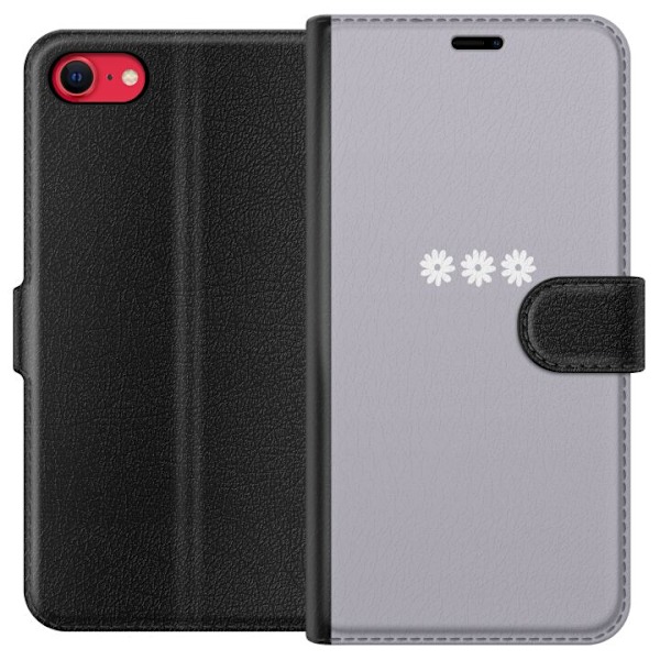 Apple iPhone SE (2022) Plånboksfodral Lila Blomminimalism –