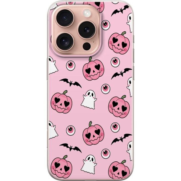 Apple iPhone 16 Pro Läpinäkyvä kuori Halloween Rosa