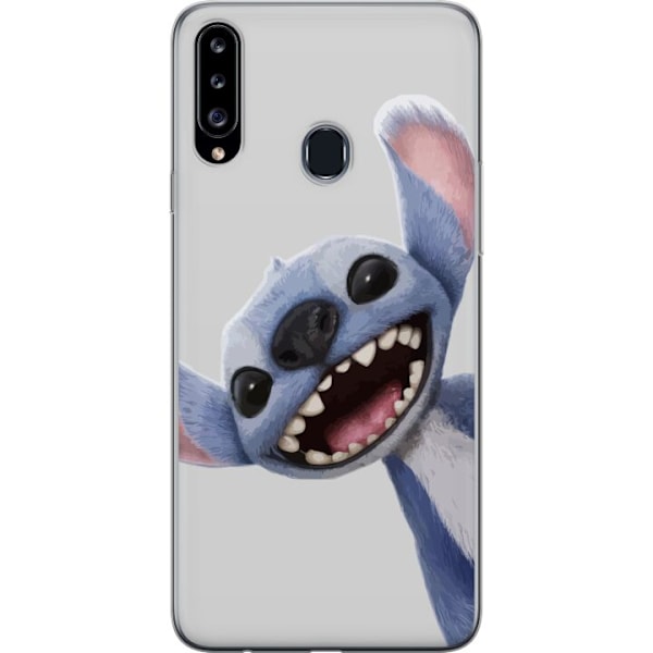 Samsung Galaxy A20s Genomskinligt Skal Stitch i Fart – Kawaii Design för Fans & Barn