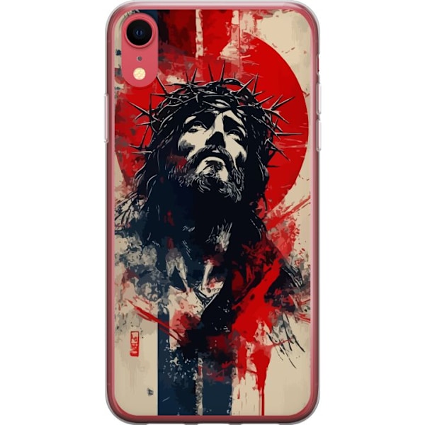 Apple iPhone XR Läpinäkyvä kuori Jeesus ristillä - kristillinen aihe vahvalla symboliikalla uskosta ja toivosta