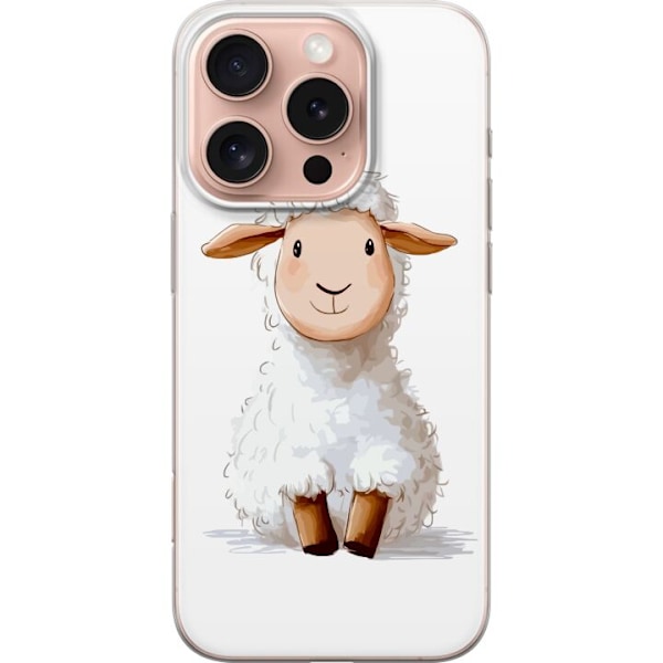 Apple iPhone 16 Pro Läpinäkyvä kuori Suloinen Lammas - lasten ja vauvan tuotteita sarjakuvatyyliin