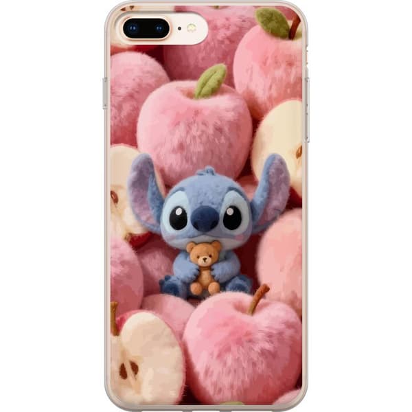 Kompatibelt Mobildeksel til Apple iPhone 8 Plus Stitch blant rosa, fluffy epler med teddybjørn og søt kawaii-estetikk