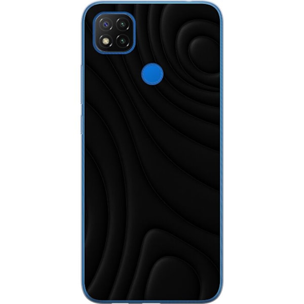 Xiaomi Redmi 9C NFC Genomskinligt Skal Black Waves