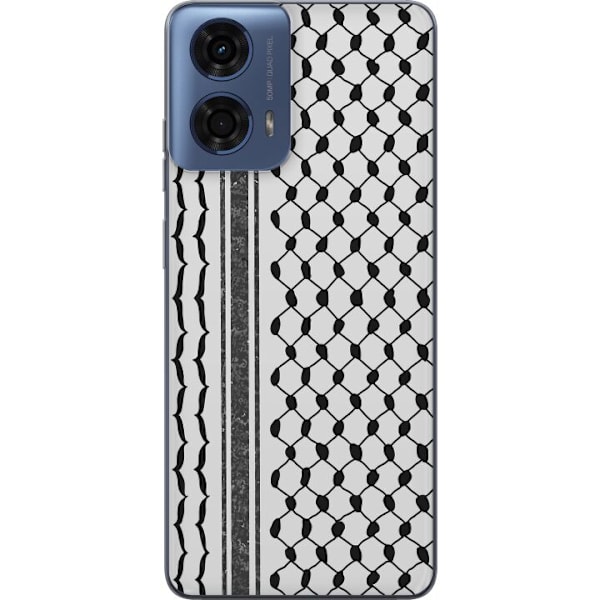 Motorola Moto G04 Läpinäkyvä kuori Palestiinalainen kuvio - perinteiseen tyyliin inspiroima keffiyeh-kangas