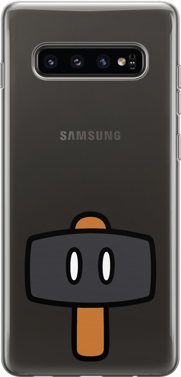 Kompatibel Mobilcover til Samsung Galaxy S10 Sort spillehammer - Sort motiv med sort hammer. sort